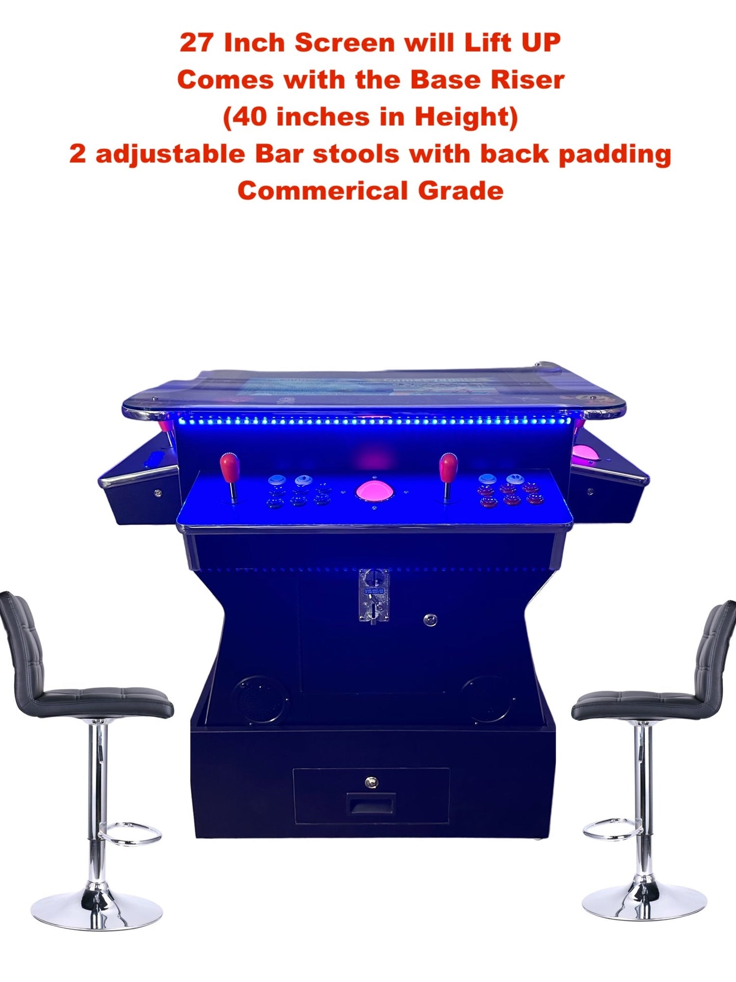 Cocktail Arcade Tilt lift up Arcades With Riser machine Retro Commercial Grade 4600 Games