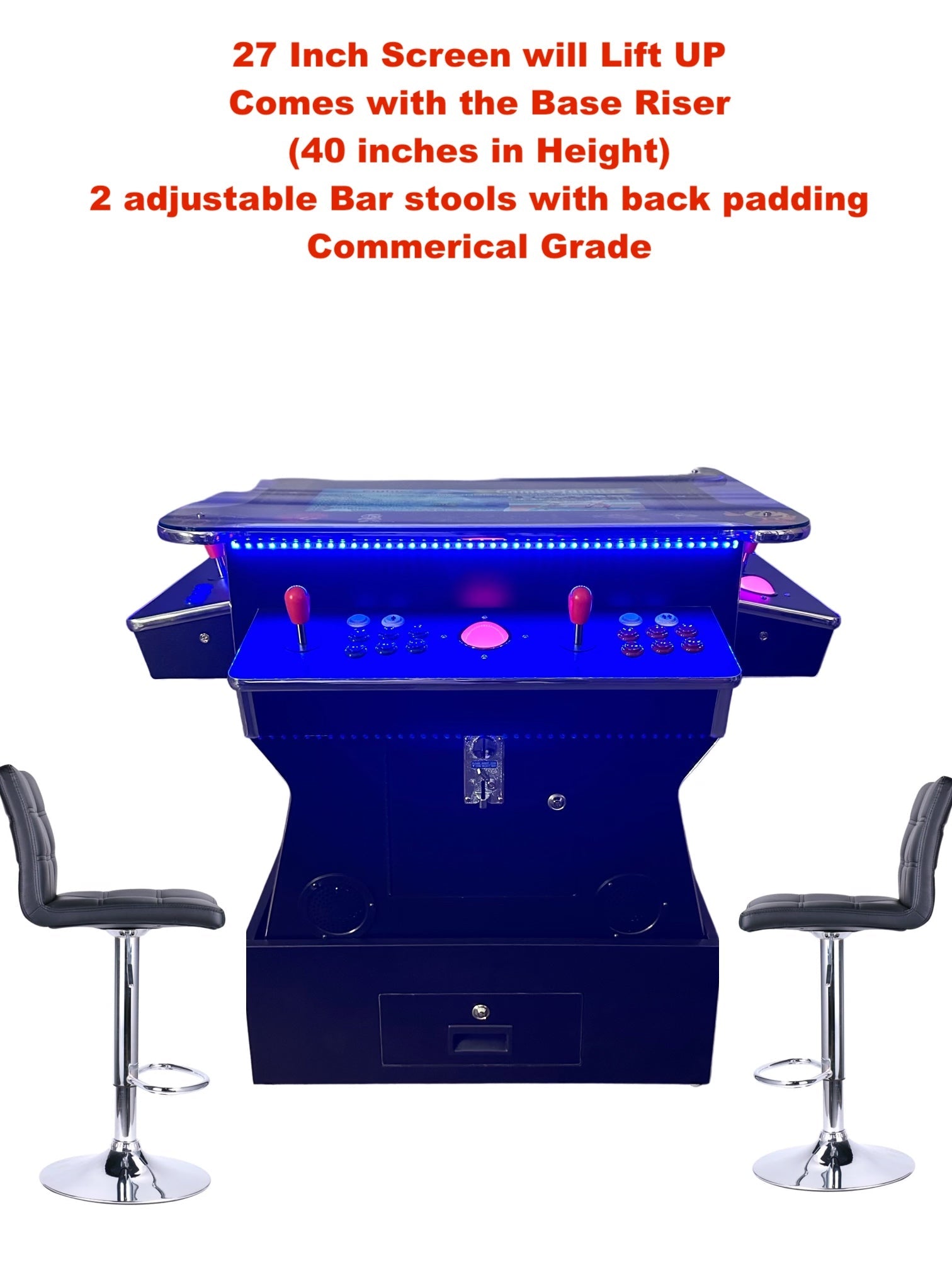 Cocktail Arcade Tilt lift up Arcades With Riser machine Retro Commercial Grade 4600 Games