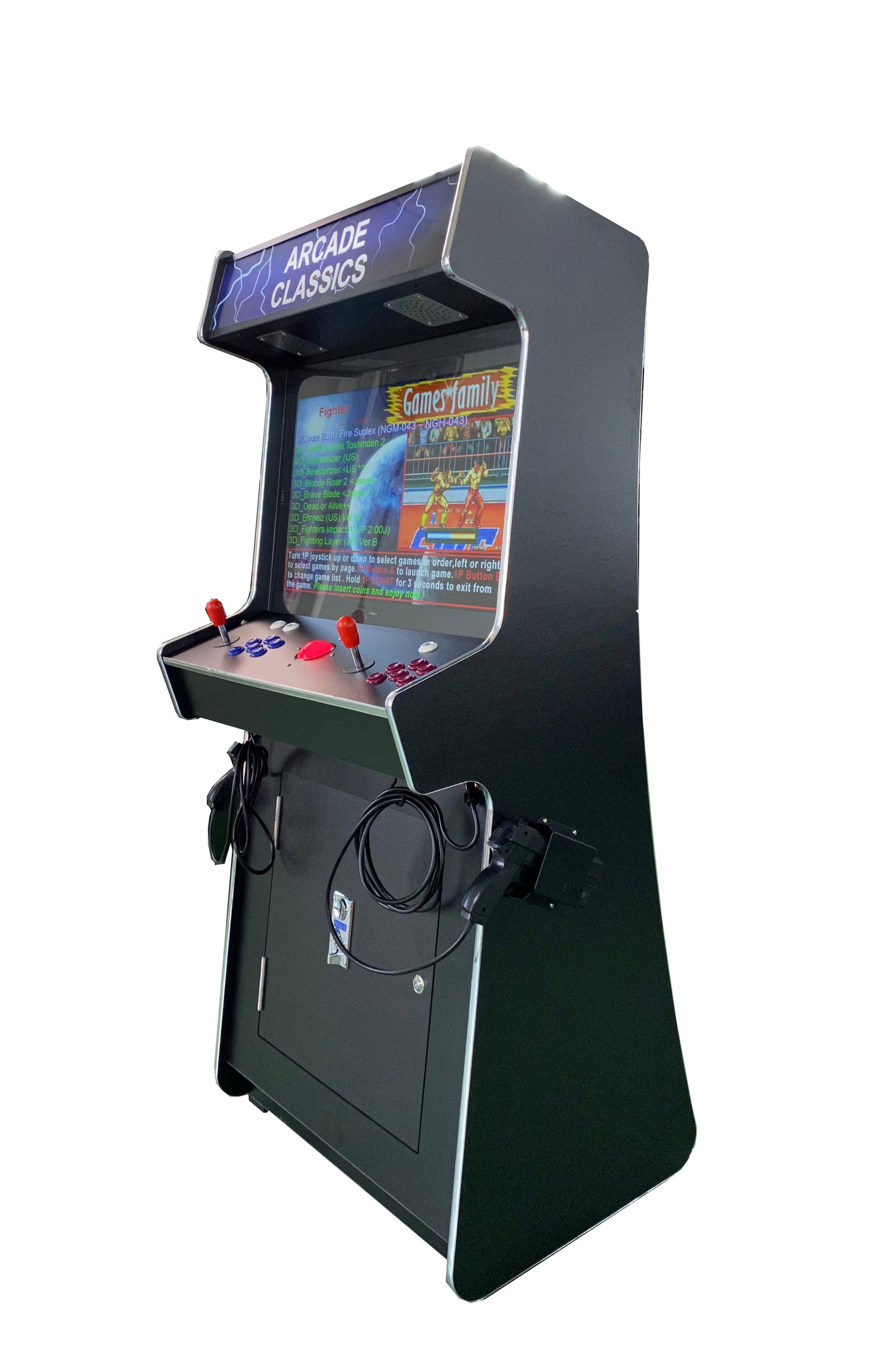 2 PLAYER STANDUP Arcade Machine With 2 shooting Guns 4600 Games Multi-cade Upright Retro Cabinet Black