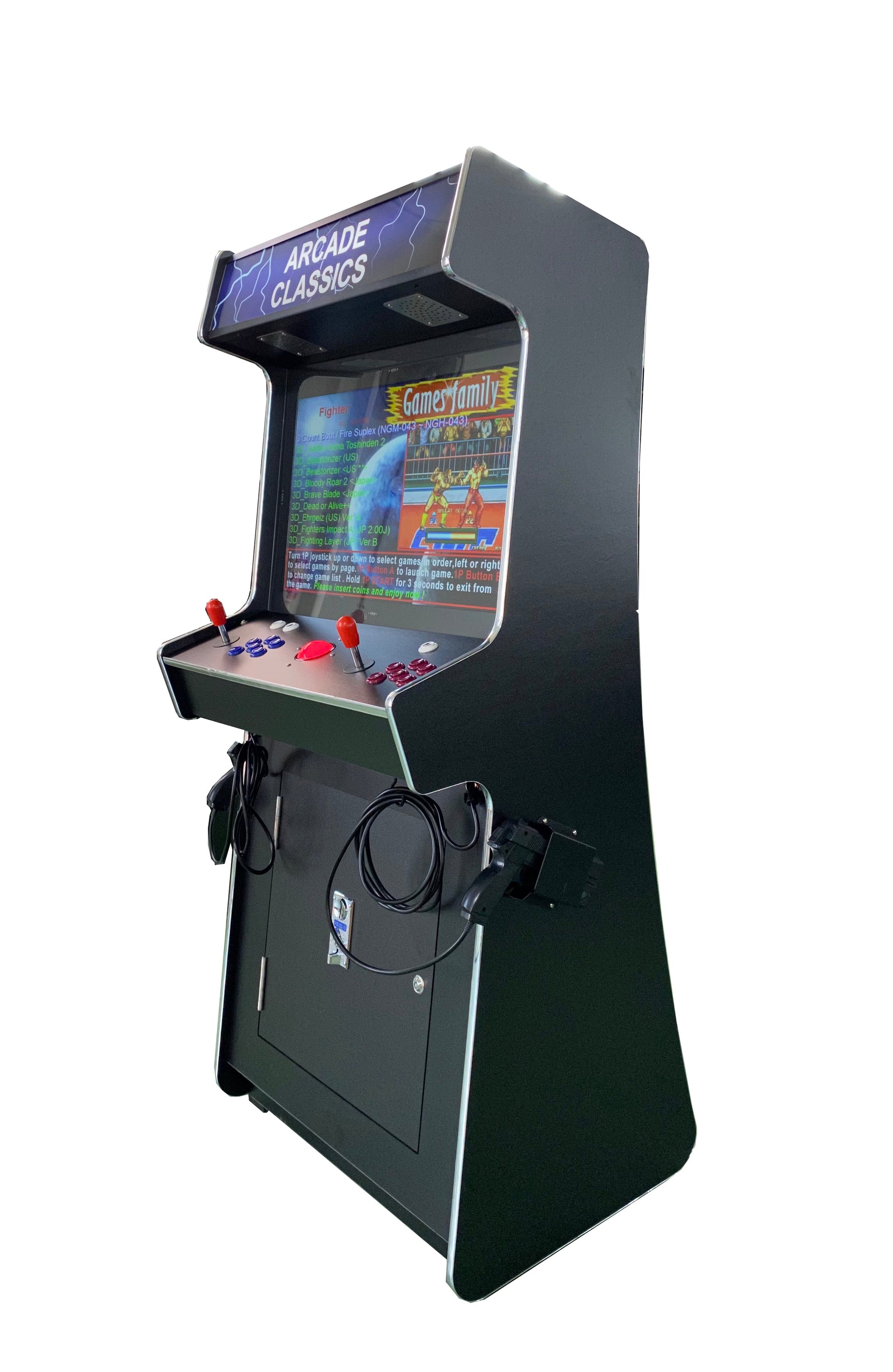 2 PLAYER STANDUP Arcade Machine With 2 shooting Guns 4600 Games Multi-cade Upright Retro Cabinet Black